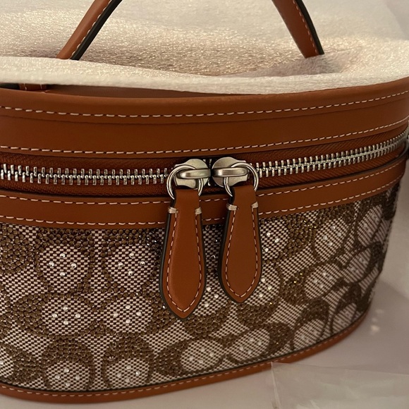 Coach Trail Bag Crystal Signature Jacquard Silver/Burnished Amber, 2 straps 🤎✨ - Picture 5 of 16